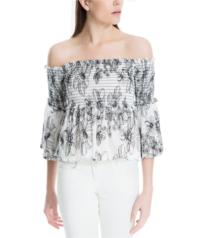 Smocked Knit Blouse