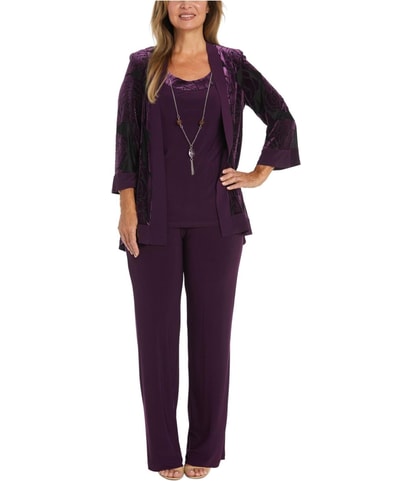 2-Pc Velvet-Trim Sleeveless Blouse Top