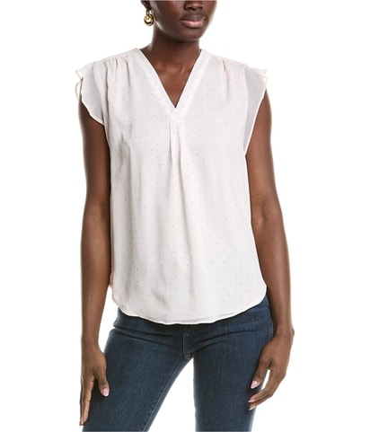 Rhinestone Ruffled Blouse