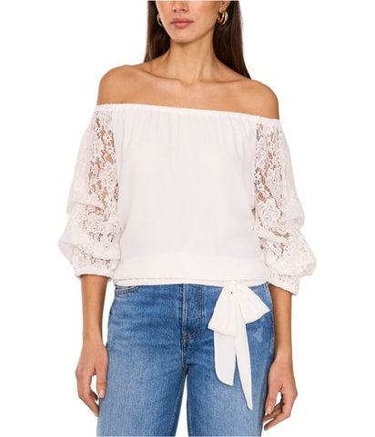 Lace Sleeve Off the Shoulder Blouse