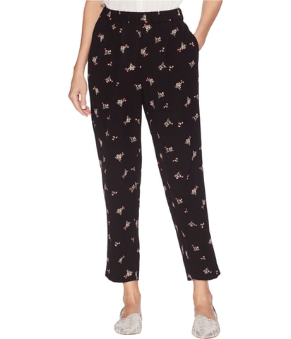 Floral Tapered Cropped Capri Casual Pants