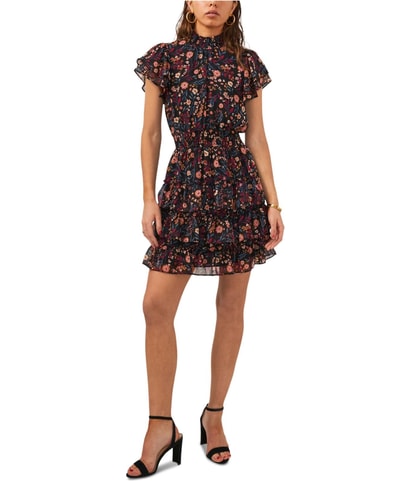 Chiffon Tiered Mini Dress