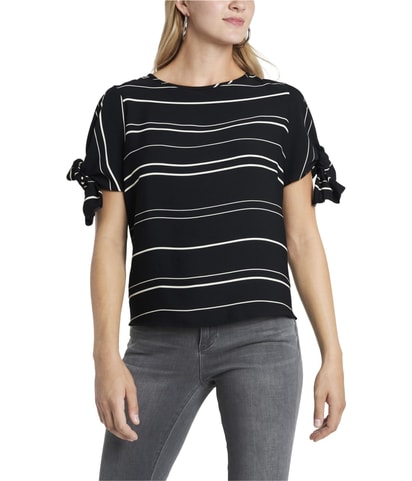 Striped Tie Sleeve Shell Blouse