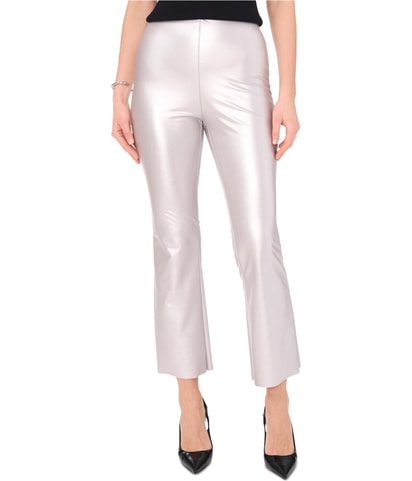 Metallic Flared-Leg Pull-On Casual Leggings