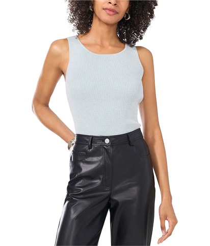 Rib Lurex Crew Neck Tank Top