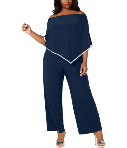 Off The Shoulder Overlay Jumpsuit