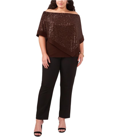 Cape Sequin Triangle Top Blouse
