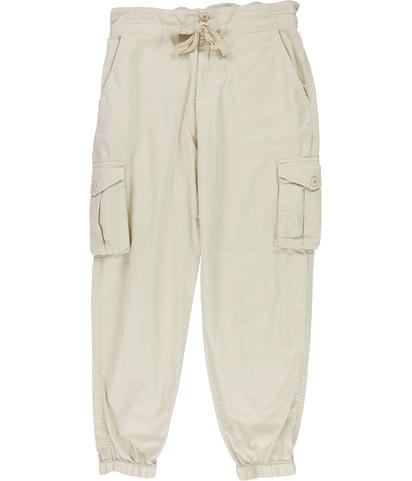 Paper Bag Waist Straight Leg Cargo Casual Pants
