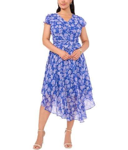 Belted Paisley Midi Dress