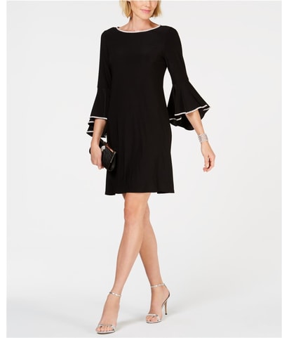 Rhinestone Trim Shift Dress