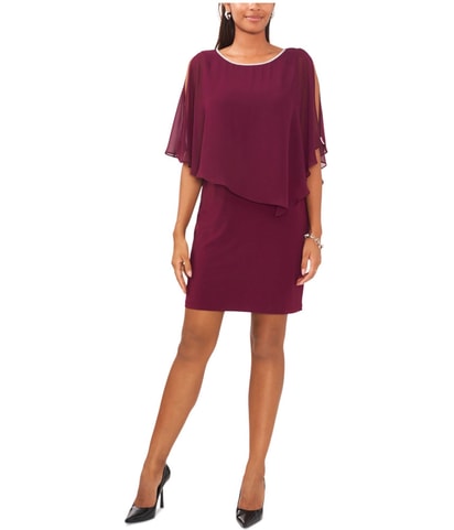 Chiffon Rhinestone Sheath Dress