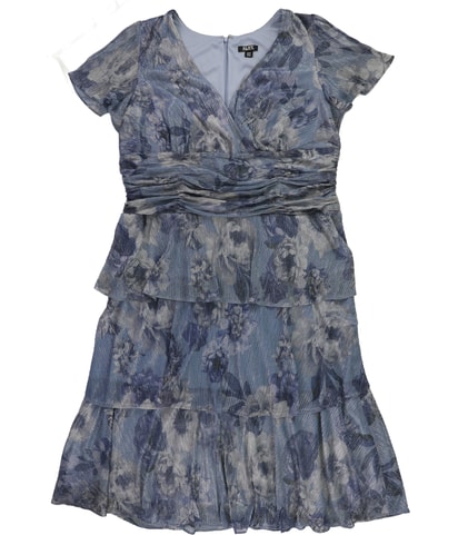 Chiffon Tiered Ruffled Midi Cocktail Dress