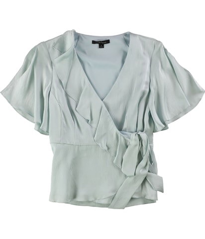 Ruffled Faux Wrap Blouse