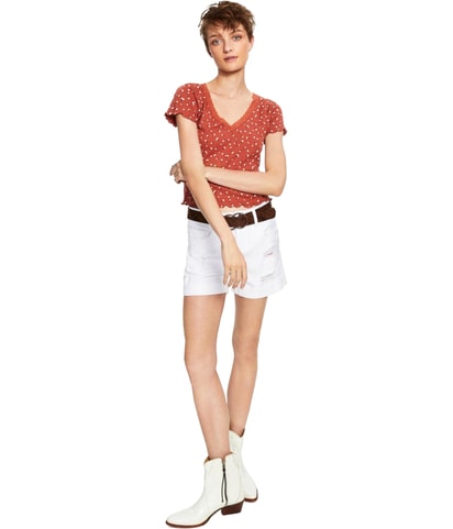 Belted Ripped Casual Denim Shorts