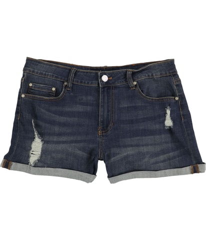 High Rise Distressed Casual Denim Shorts