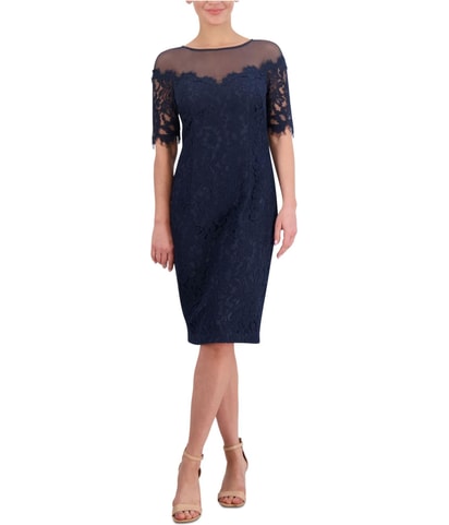 Mixed Media Lace Midi Dress