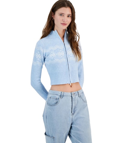 Fair Isle Cropped Cardigan Sweater