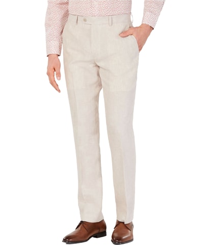 Linen Tapered Slim Slacks Dress Pants