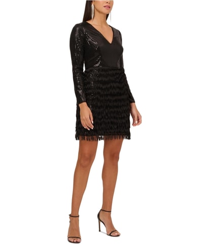Sequined Fit & Flare Dress