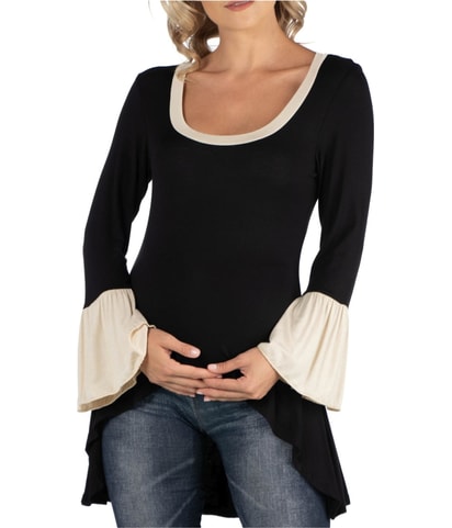 Contrast Trim Tunic Blouse
