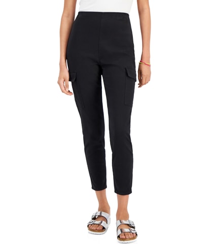 Pull On Straight Leg Cargo Casual Pants