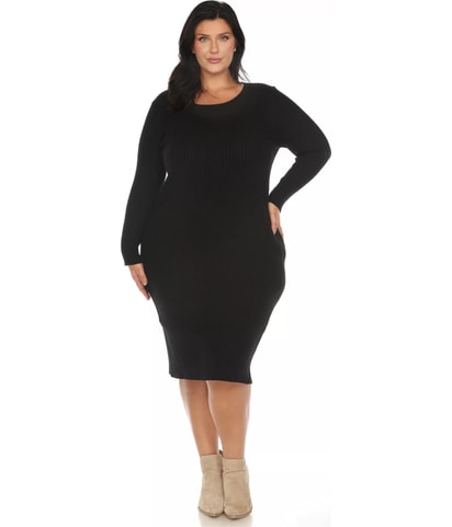 Ribbed Sweater Midi Dress