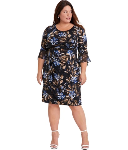 Ruched Wrap Midi Dress
