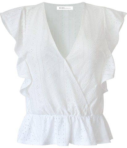 Eyelet Embroidered Knit Blouse
