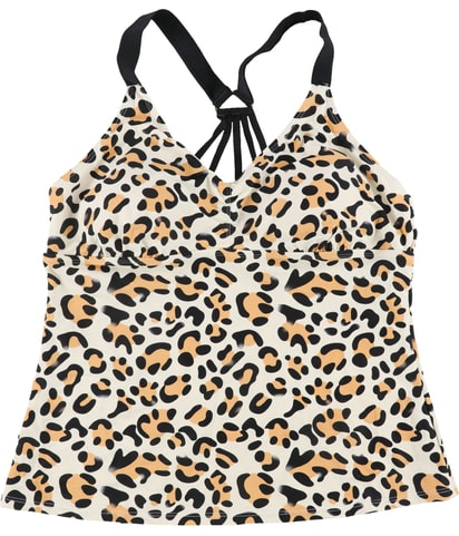 Padded Leopard Print Tankini Swim Top