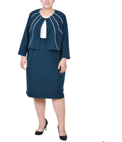 Color Blocked Dress Suit