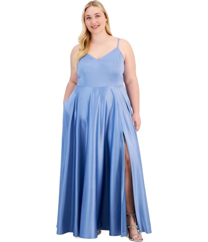 Solid Satin Gown Dress