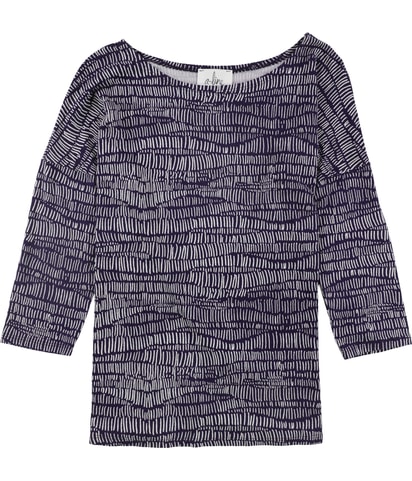 2-tone 3/4 Sleeve Top Shell Blouse