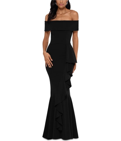 Side Ruffle Mermaid Gown Dress