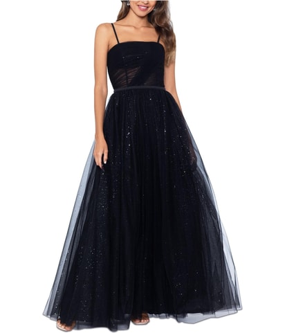 Glittered Pleated A-line Dress