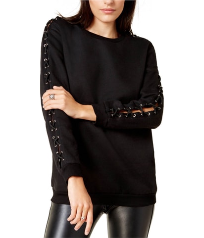 Laced-Sleeve Pullover Sweater