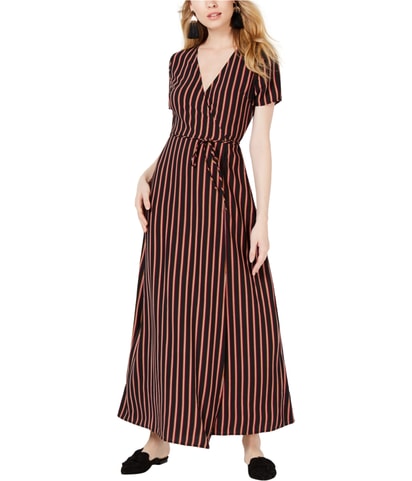 Stripe Wrap Maxi Dress
