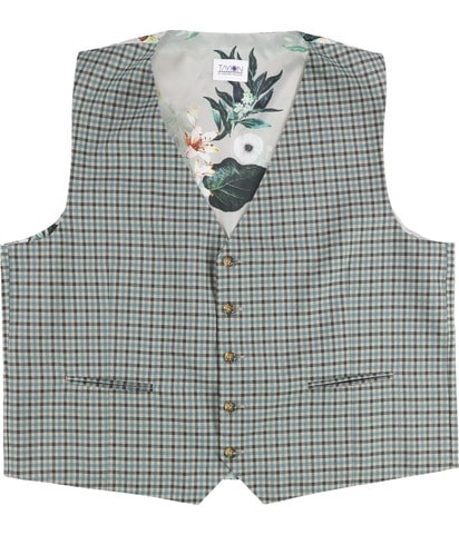 Plaid Five Button Vest