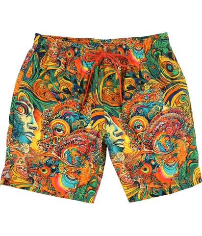 Printed Swim Bottom Trunks
