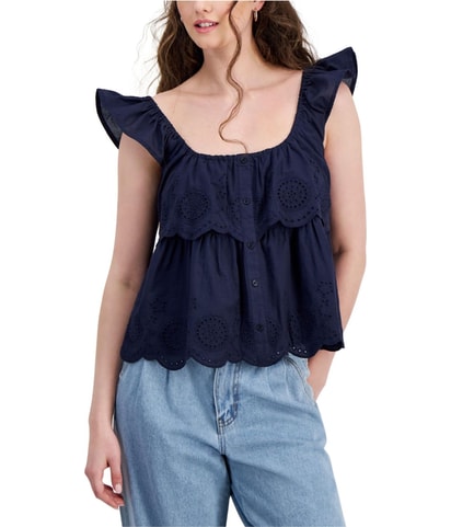 Eyelet Tiered Tank Top