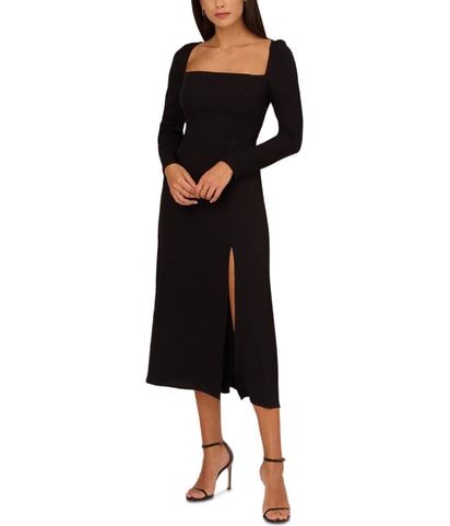 Crepe Smocked Sheath Dress