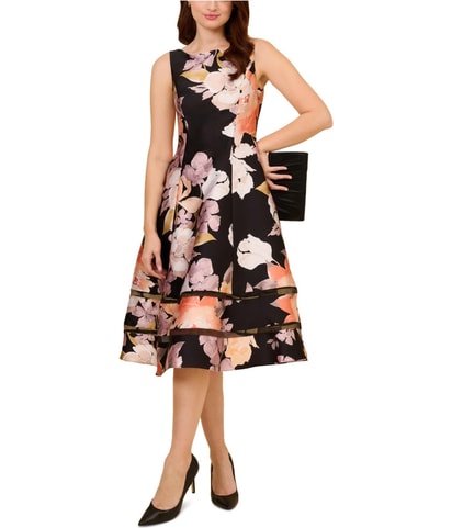 Adrianna Papell Floral Midi Dress