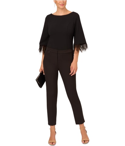 Feather Cuffs Shell Blouse