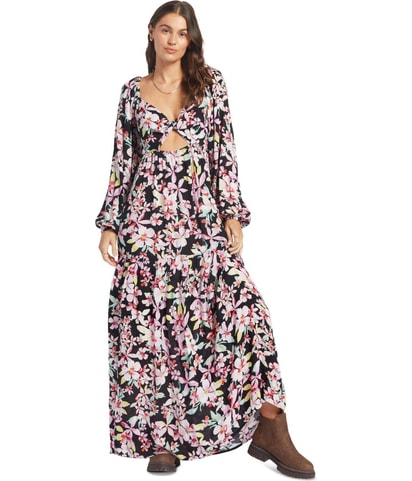On Holiday Floral Cutout Maxi Dress