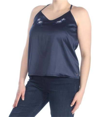Embroidered Floral Racerback Tank Top