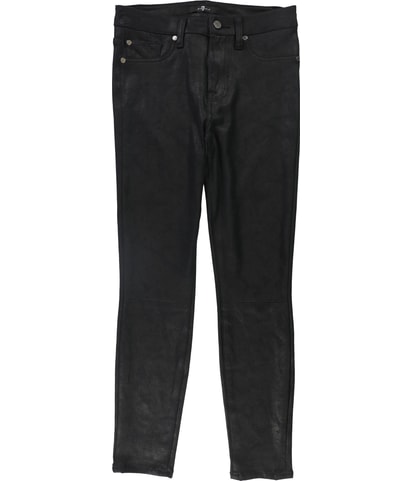 Faux Leather Ankle Tapered Skinny Jeans