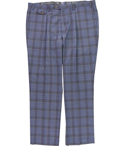 Classic Fit Plaid Straight Leg Slacks Dress Pants
