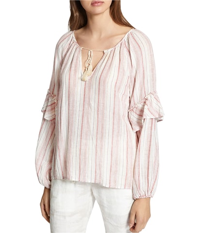 Ruffle Stripe Peasant Blouse
