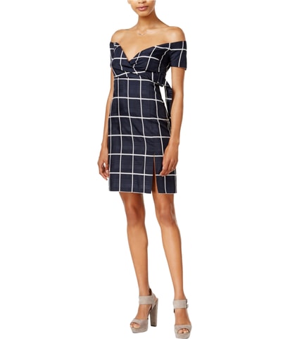 Plaid Off-Shoulder Dress