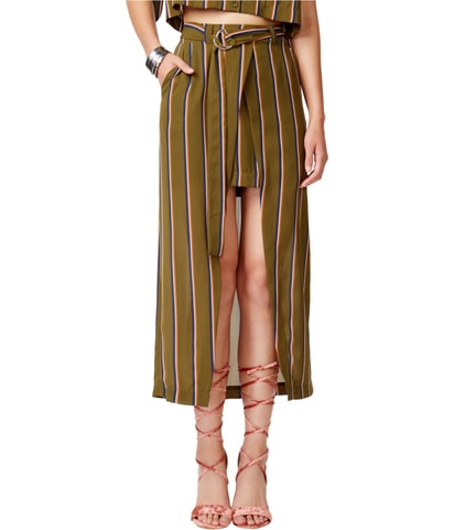 Striped Wrap High-Low Skirt