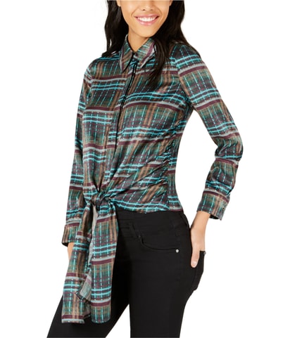 Tie Front Button Down Blouse